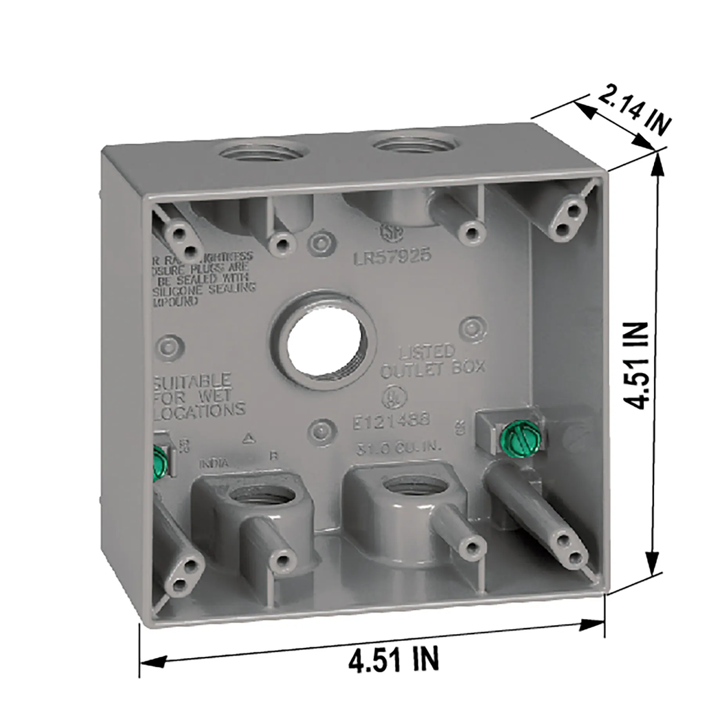 Electrical Outlet Box 2 Gang 5 Outlets-A