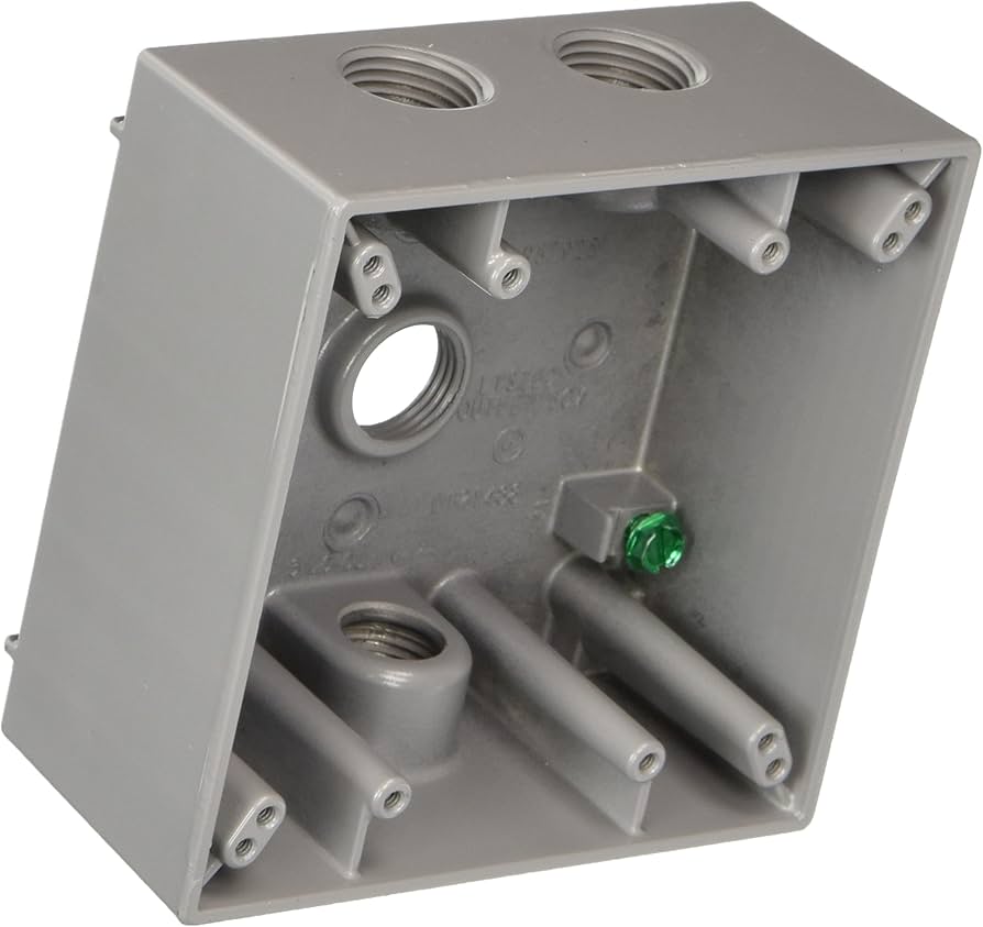 Electrical Outlet Box 2 Gang 4 Outlets
