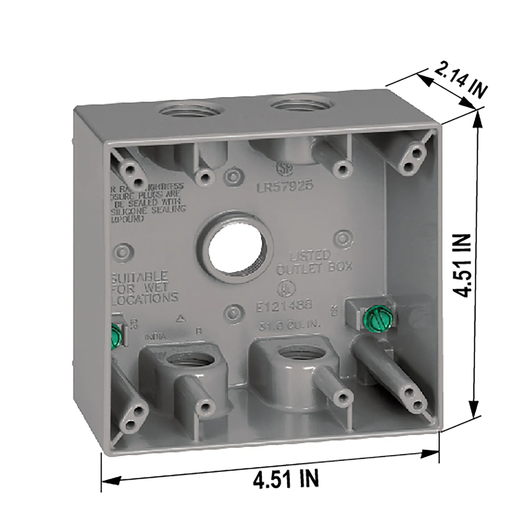 Electrical Outlet Box 2 Gang 5 Outlets-A